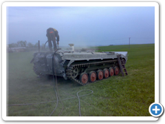 Pískování zadní části vozidla