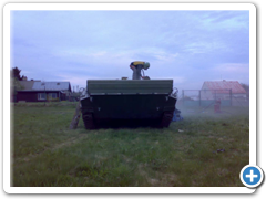 Pískování části vozidla - přední pohled 