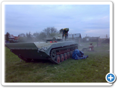 Pískování části vozidla - boční pohled 