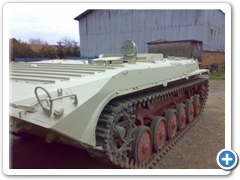 Přední detailní pohled vozidla BVP po provedené povrchové úpravě 