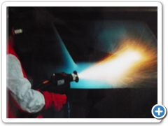 Šopování (metalizace) vnější přední části převaděče 