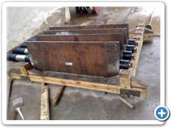 Otryskané lopaty v přepravním boxu