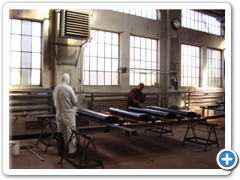 Aplikace vrchního nátěru rozváděcích lopat