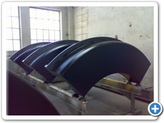 Horní lopatkový kruh ošetřený nátěrovým systémem Hempel - zadní pohled