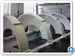 Rozestavěné vedení vzduchu po aplikaci nátěru