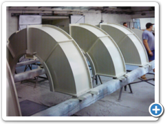 Rozestavěné výrobky po aplikaci nátěru - zadní část