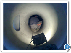 Aplikace nátěru na vnitřní plochy spirály - detail