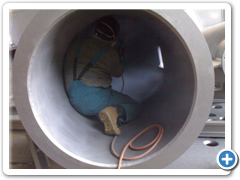 Aplikace nátěru na vnitřní plochy spirály